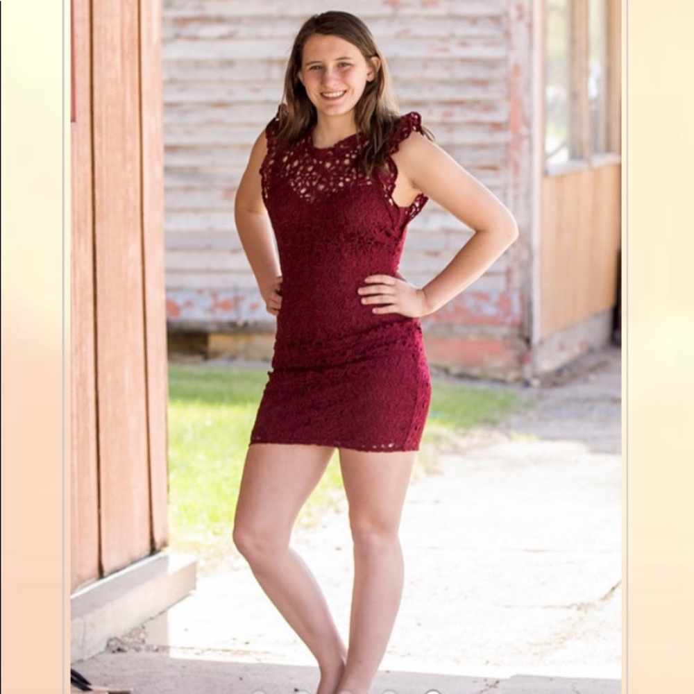 Burgandy Lace Dress